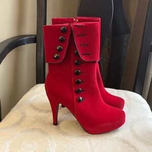 NWOT Chic Red Ankle Booties